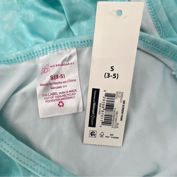 NWT No Boundaries Blue Heart Beach Knotted Front Tank Top Size Small Women’s - Picture 2 of 4